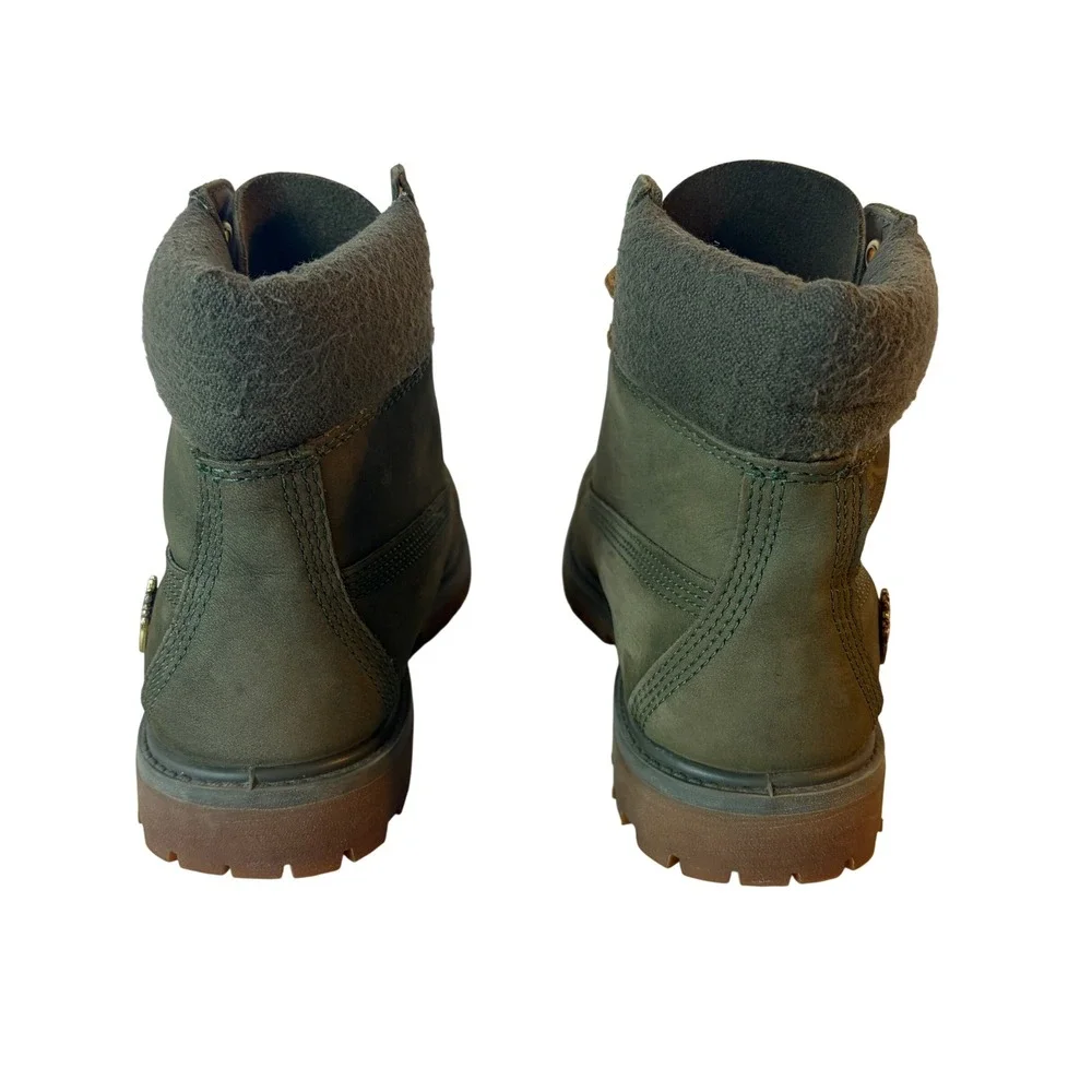 Timberland 6-Inch Premium Nubuck Boots Green Womens 6.5 A1UWQ